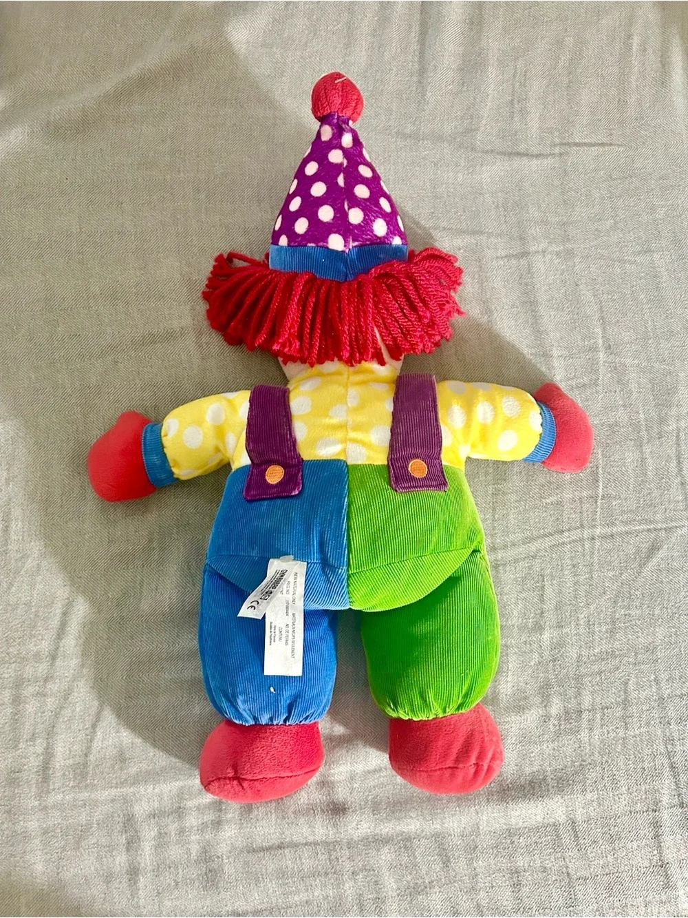 Gymboree 2005 Gymbo the Clown, Colorful Plush Toy - Red, Yellow, Green & Blue